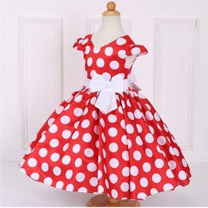 Minnie Mouse inspired dress up dot dress! 2T